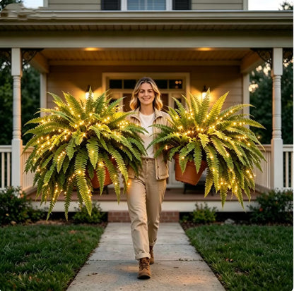 Glowing Boston Ferns with Lights – Zero Watering, Zero Maintenance