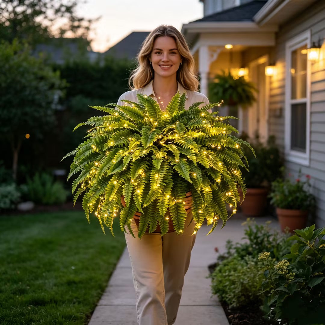 Glowing Boston Ferns with Lights – Zero Watering, Zero Maintenance