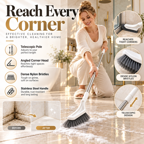 Multifunctional Extendable Long Handle Floor Scrub Brush