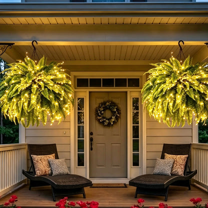 Glowing Boston Ferns with Lights – Zero Watering, Zero Maintenance