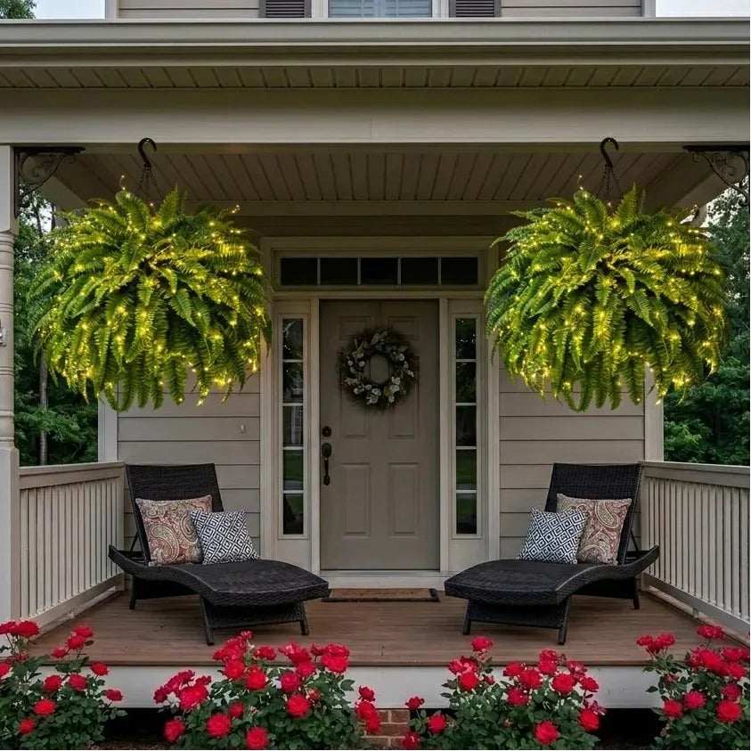 Glowing Boston Ferns with Lights – Zero Watering, Zero Maintenance